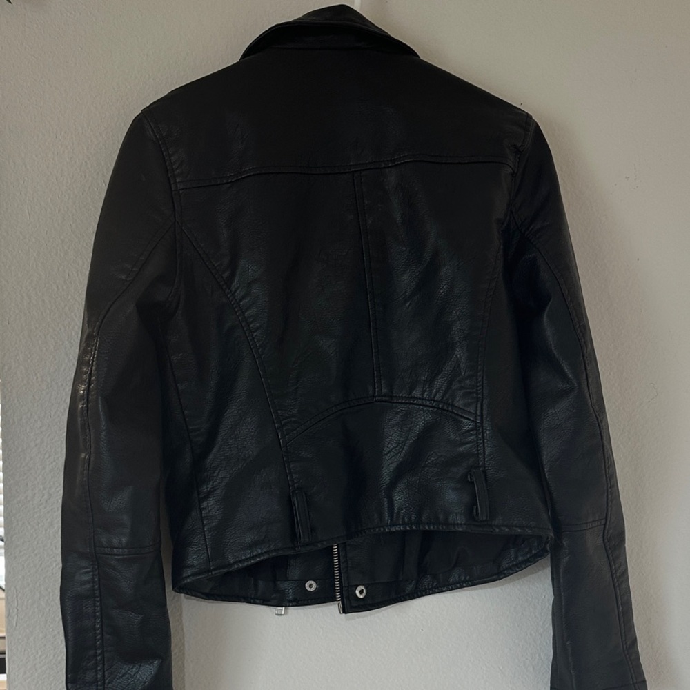 Wild Fable Black Leather Jacket with Silver Details - Picture 4 of 4
